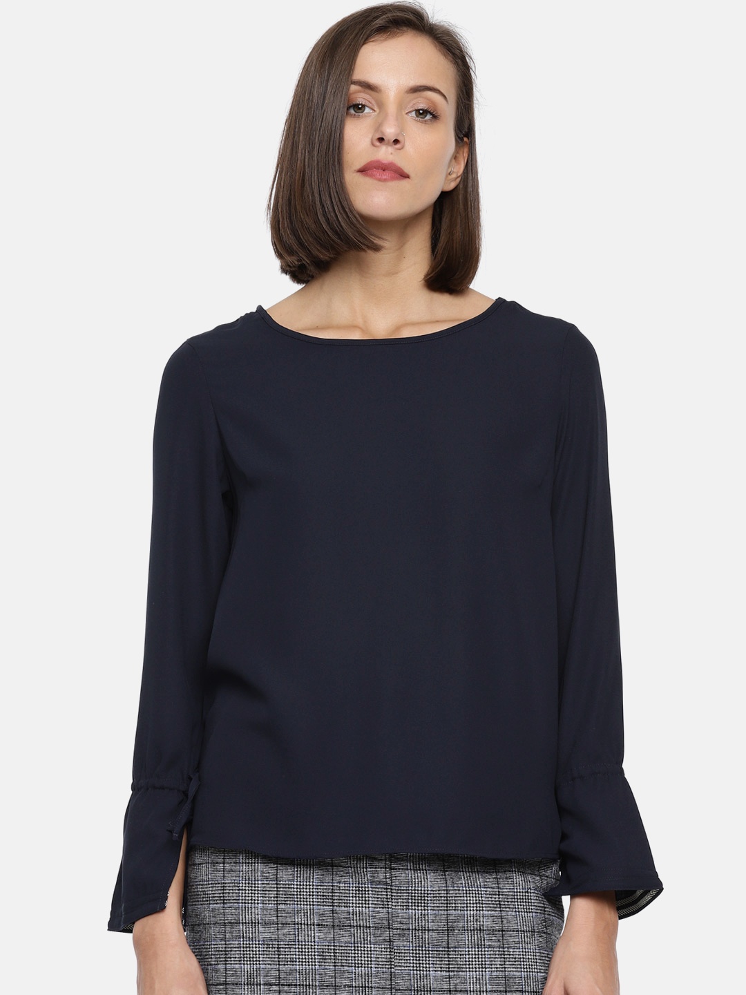 

Allen Solly Woman Women Navy Blue Solid Top