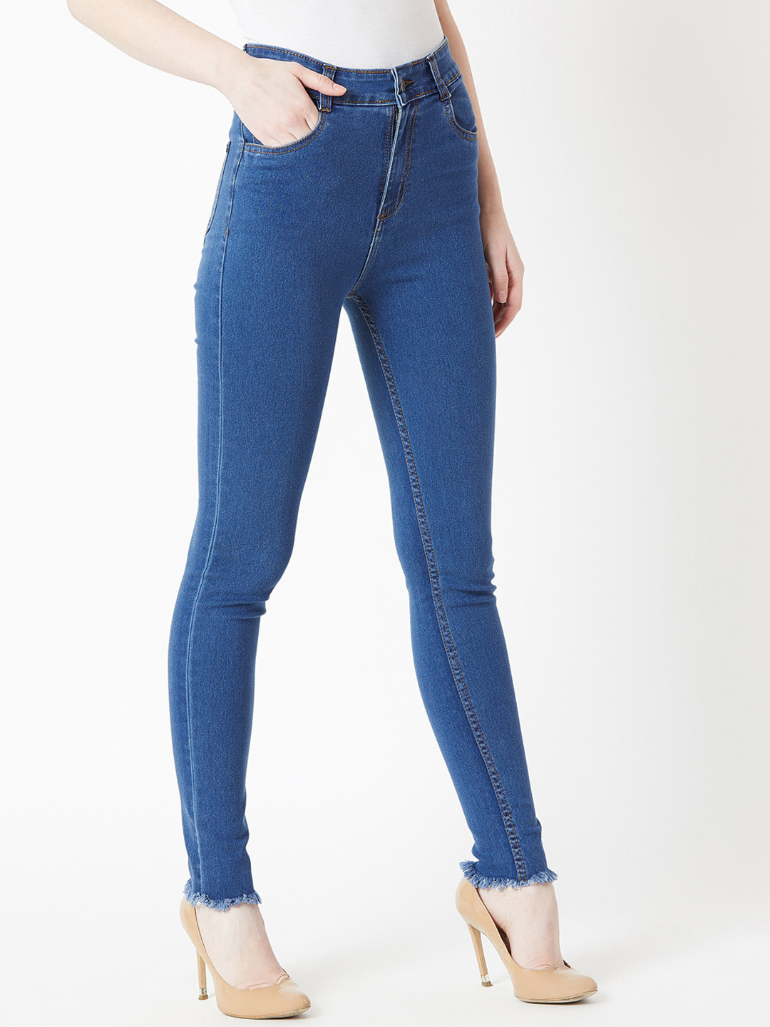 

Miss Chase Women Blue Skinny Fit High-Rise Clean Look Jeans