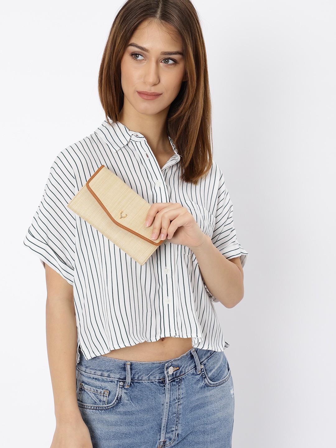 

Allen Solly Women Beige Textured Two Fold Wallet