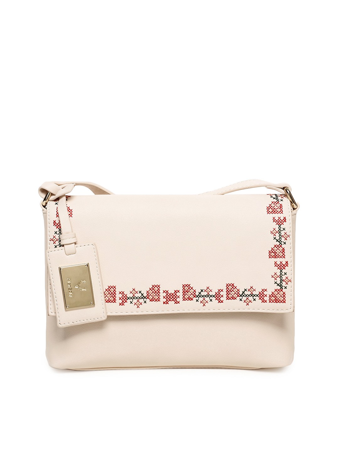 

Allen Solly Beige Embroidered Sling Bag