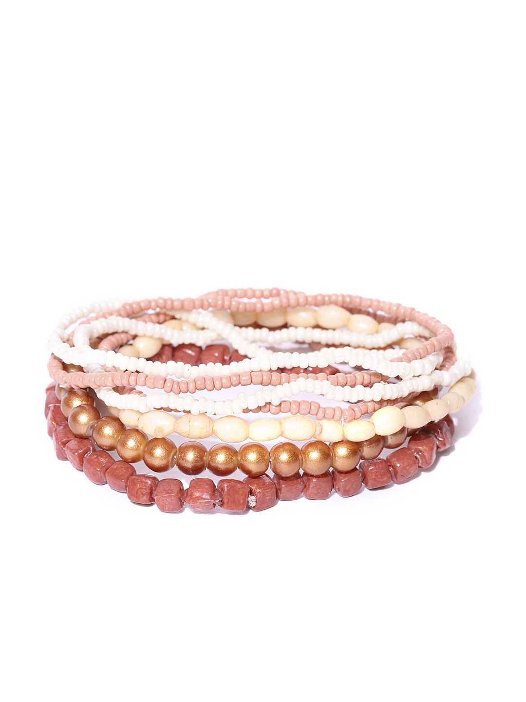 

Blueberry Set of 7 Handcrafted Elasticated Bracelets, Pink