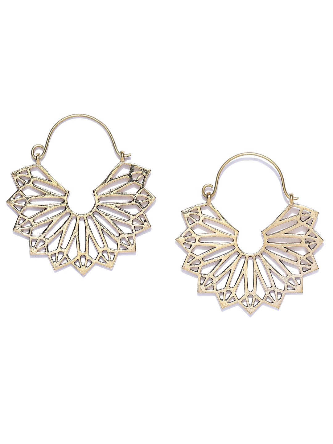 

Blueberry Gold-Plated Textured Contemporary Drop Earrings