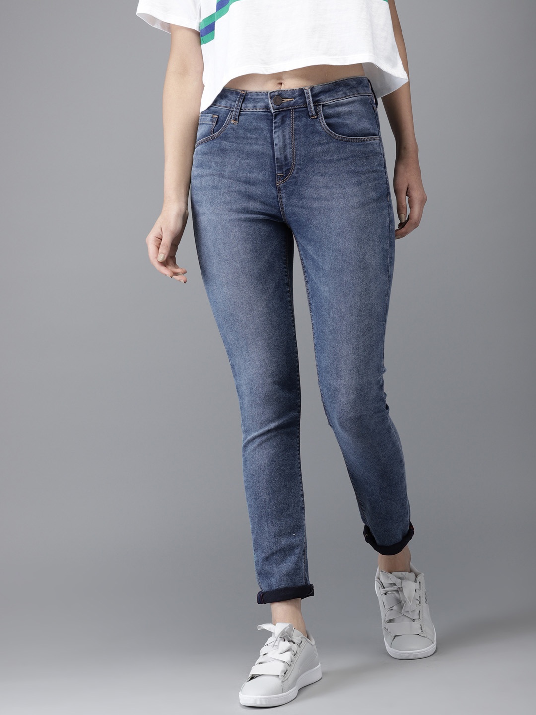 

Moda Rapido Women Blue Skinny Fit High-Rise Clean Look Stretchable Jeans