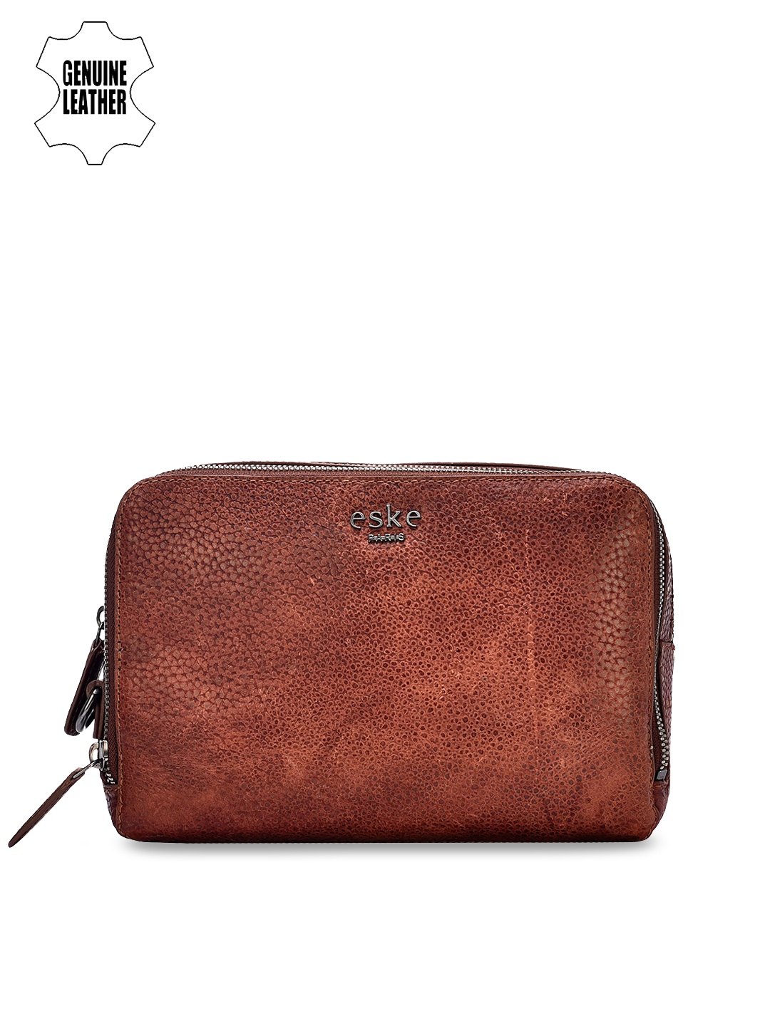 

Eske Men Brown Leather Travel Pouch