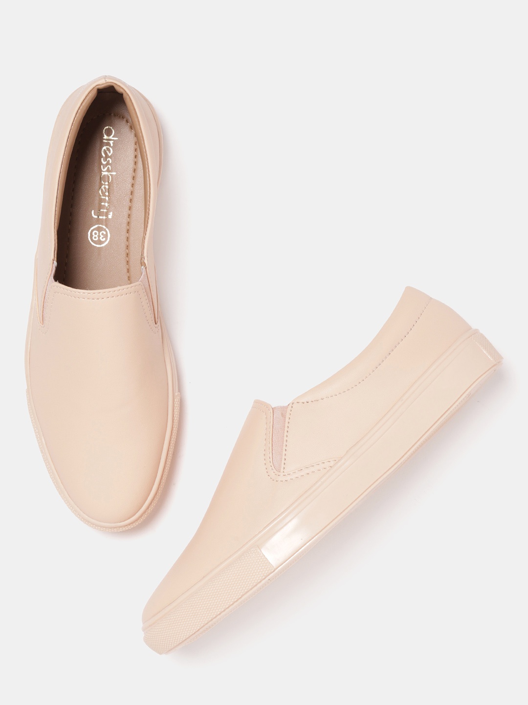 

DressBerry Women Peach-Coloured Slip-On Sneakers