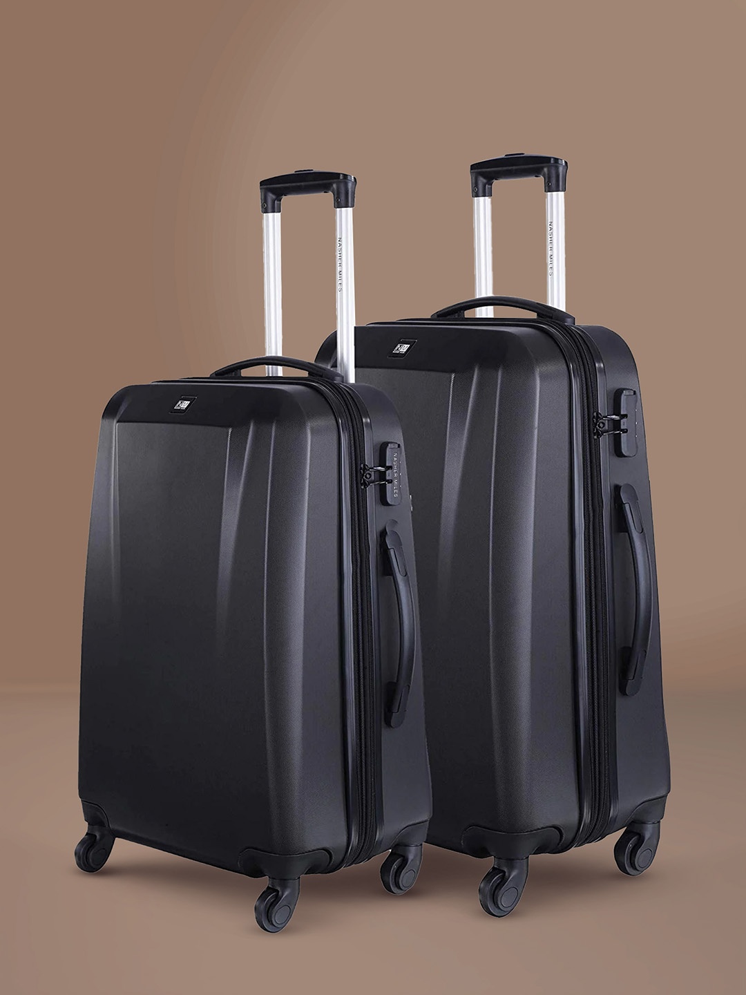 

Nasher Miles Set of 2 Canberra Hard-Sided Trolley Bags- 55 cm & 65 cm, Black