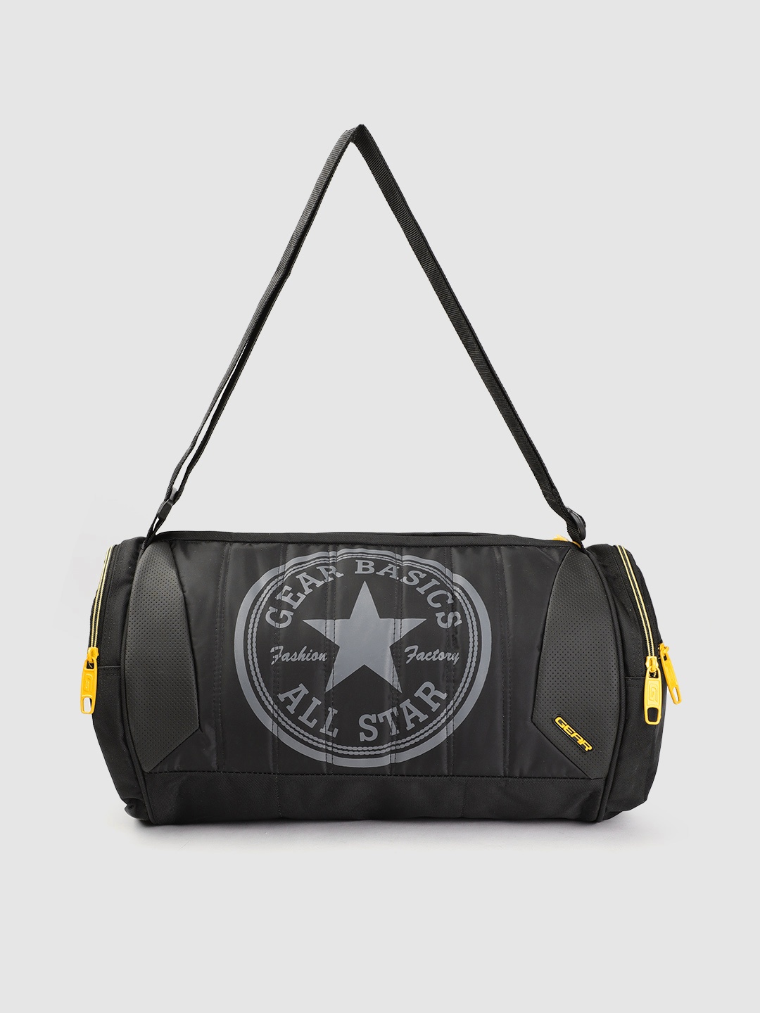 

Gear Unisex Black & Grey Printed Duffle Bag