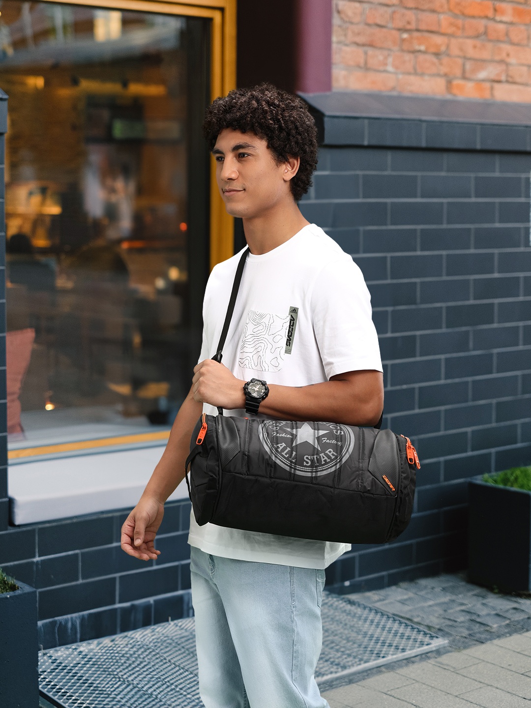 

Gear Unisex Black Printed Duffel Bag