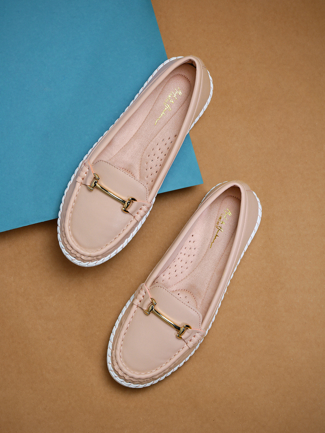 

Mast & Harbour Women Pink Solid Loafers