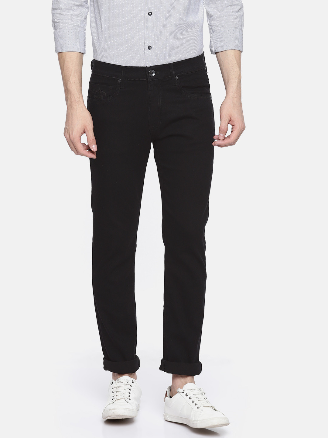 

Pepe Jeans Men Black Vapour Slim Fit Low-Rise Clean Look Stretchable Jeans