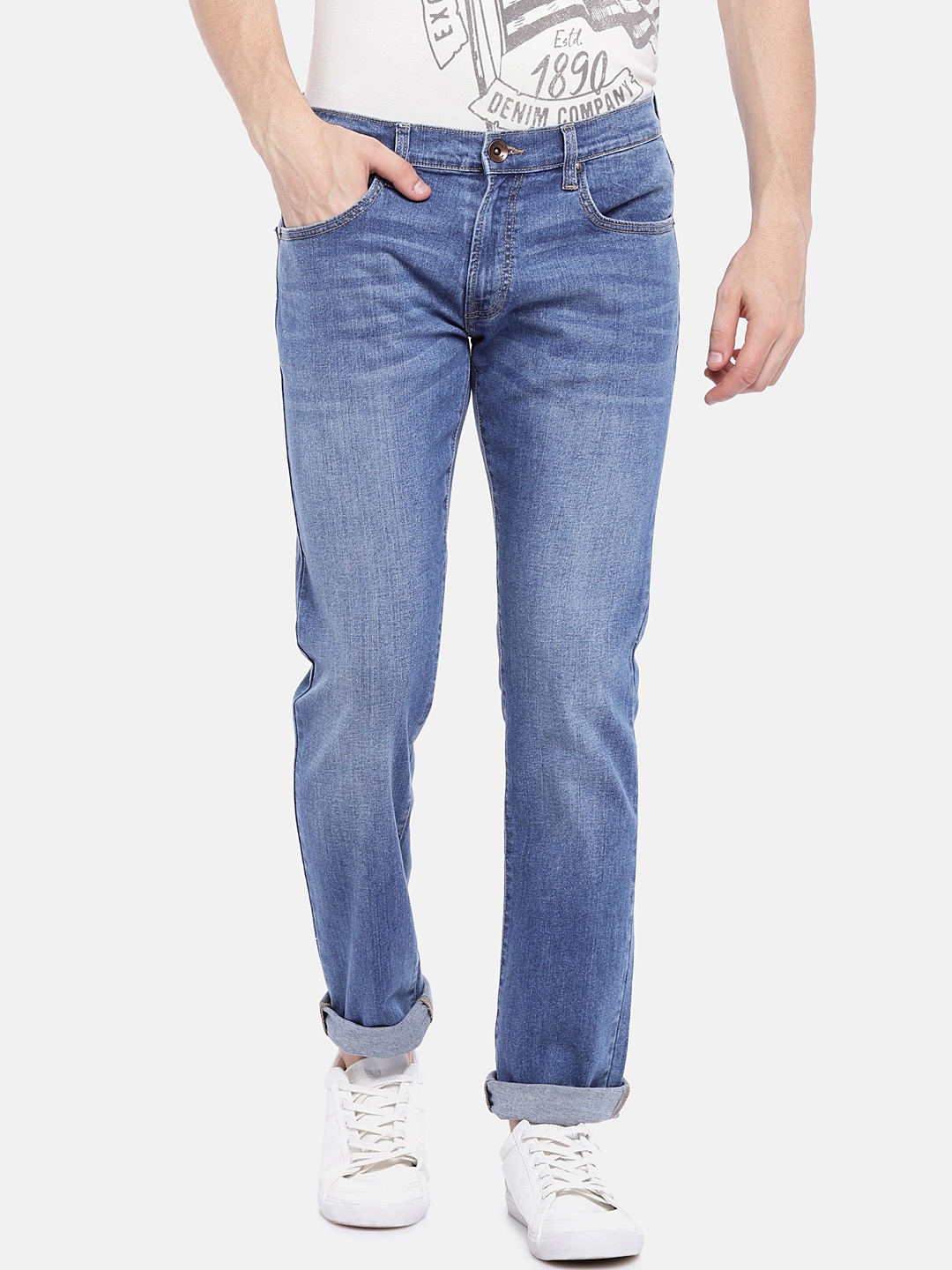 

Pepe Jeans Men Blue Vapour Slim Fit Low-Rise Clean Look Stretchable Jeans