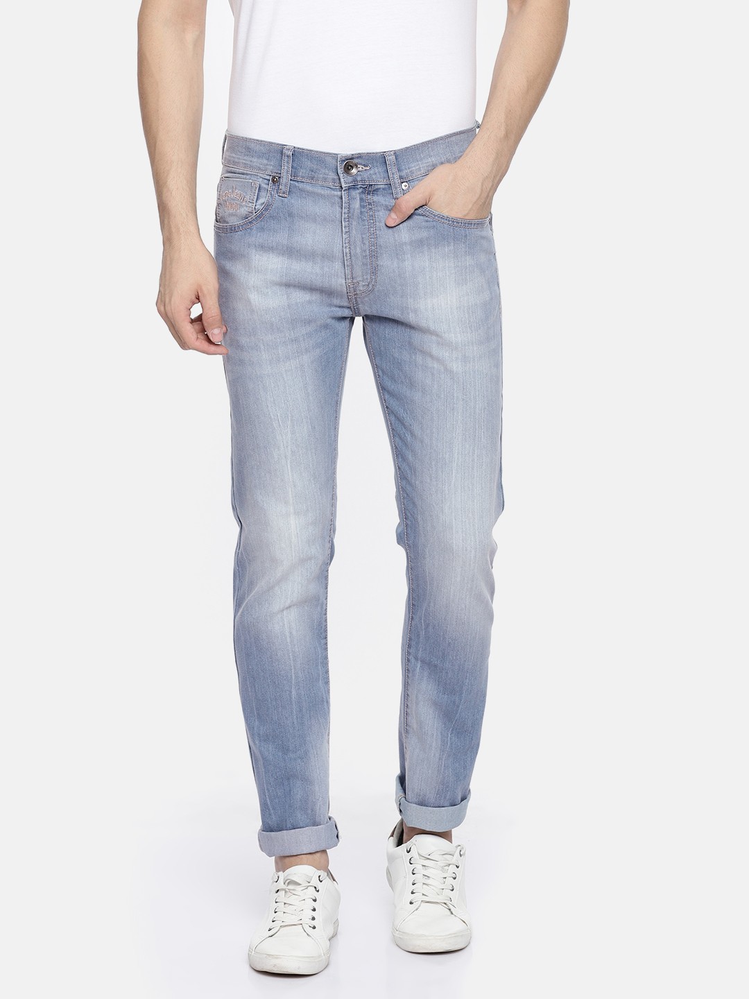 

Pepe Jeans Men Blue Vapour Slim Fit Low-Rise Clean Look Stretchable Jeans