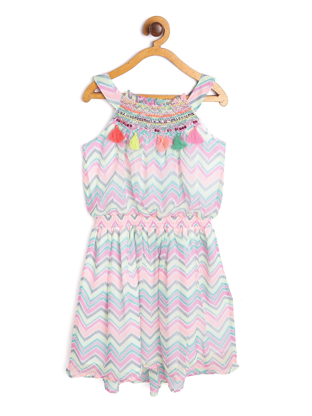

Nauti Nati Girls Multicoloured Printed Fit and Flare Dress, Multi
