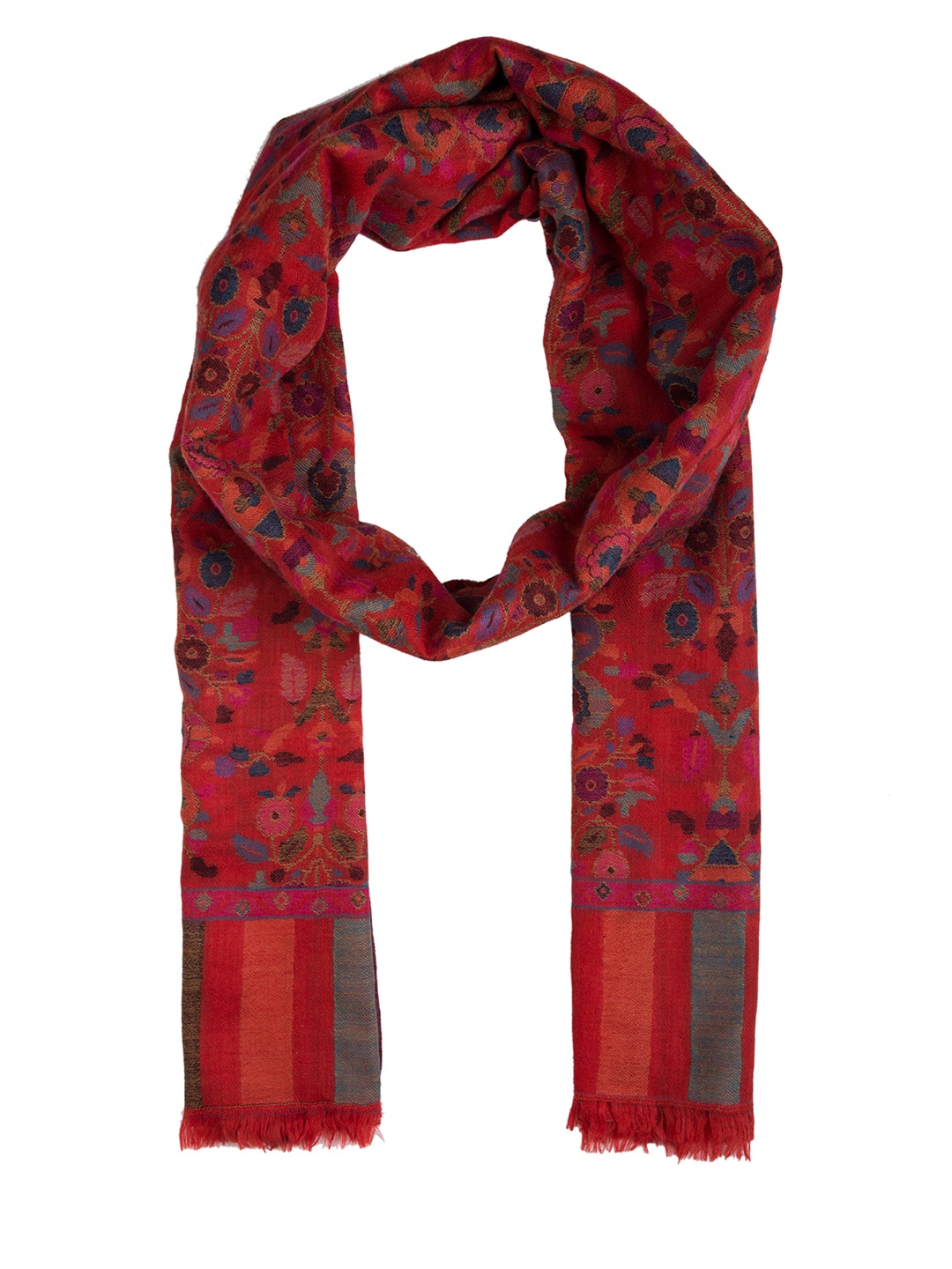 

SHINGORA Women Red Woven Design Stole