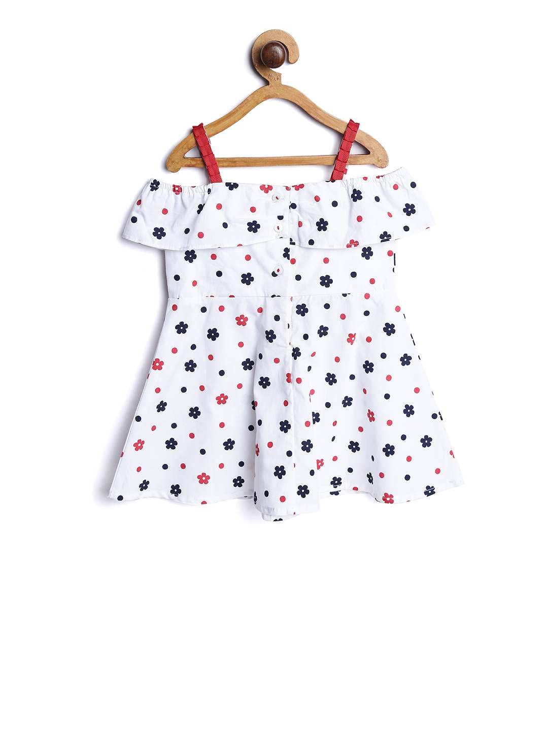 

Nauti Nati Girls White Printed Fit and Flare Dress