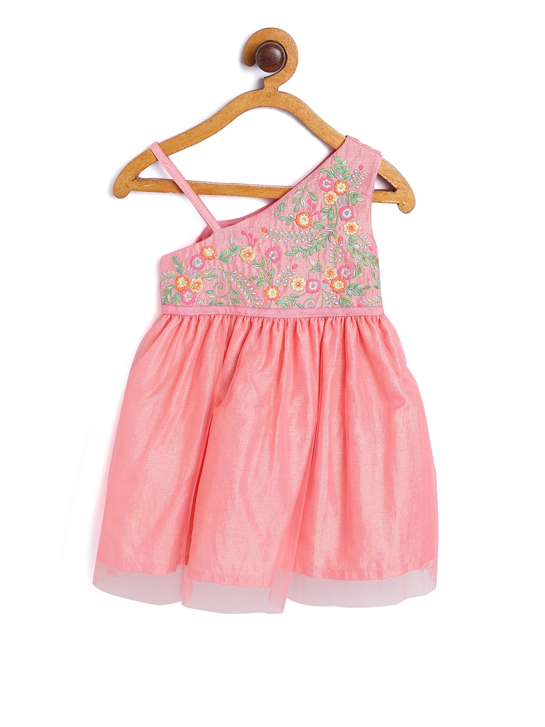 

Nauti Nati Girls Pink Embroidered Fit and Flare Dress