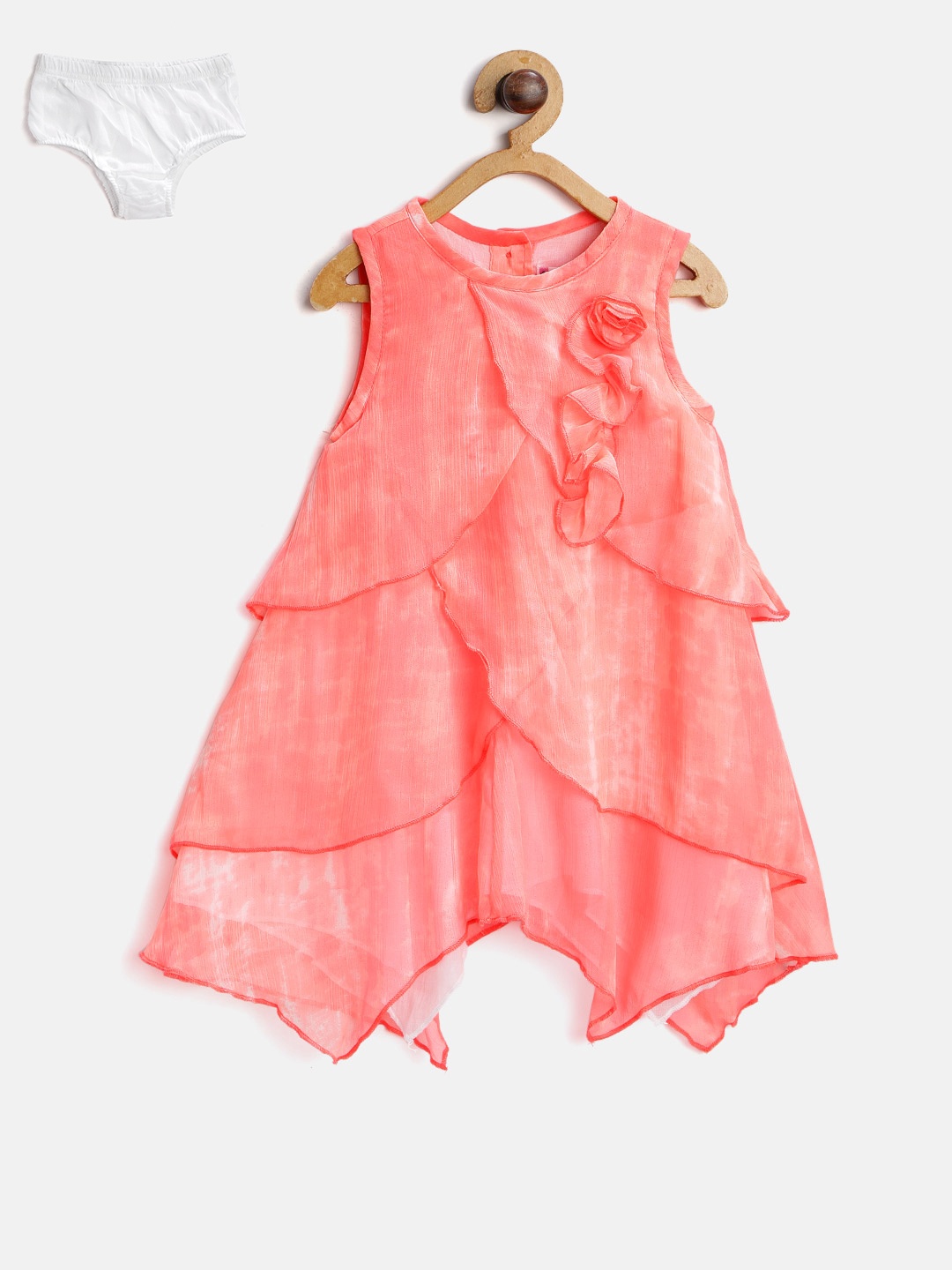 

Nauti Nati Girls Pink Dyed Layered A-Line Dress