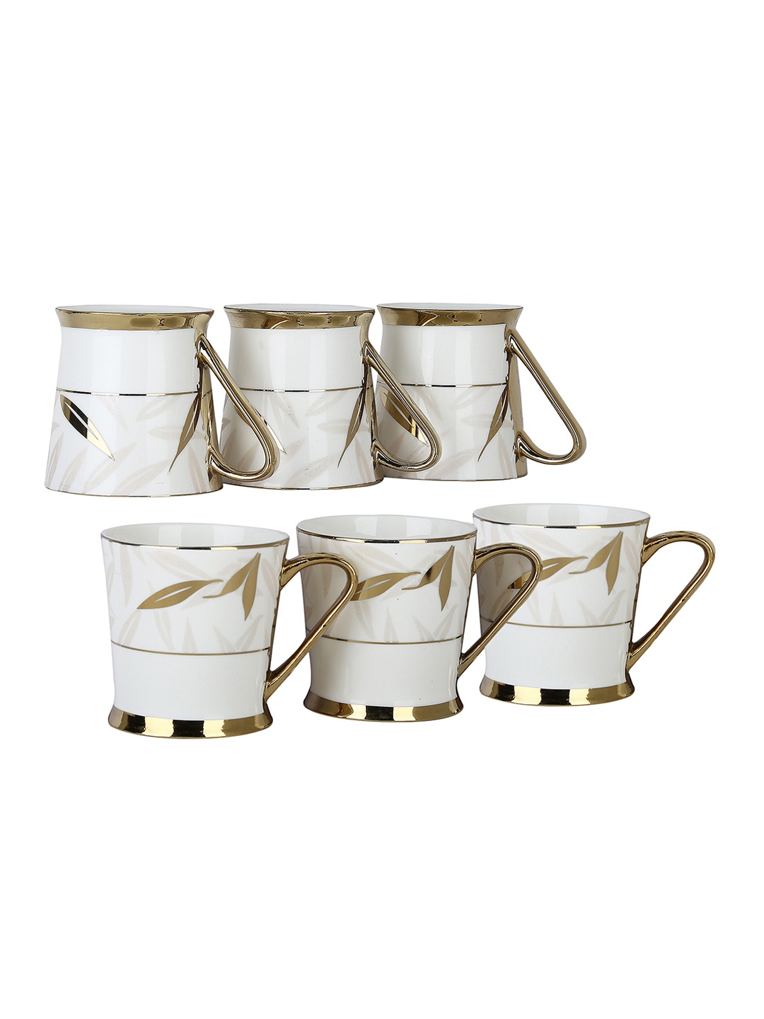 

Femora Set of 6 Indian Ceramic Fine Bone China Tea Cup Set, 200 M, White