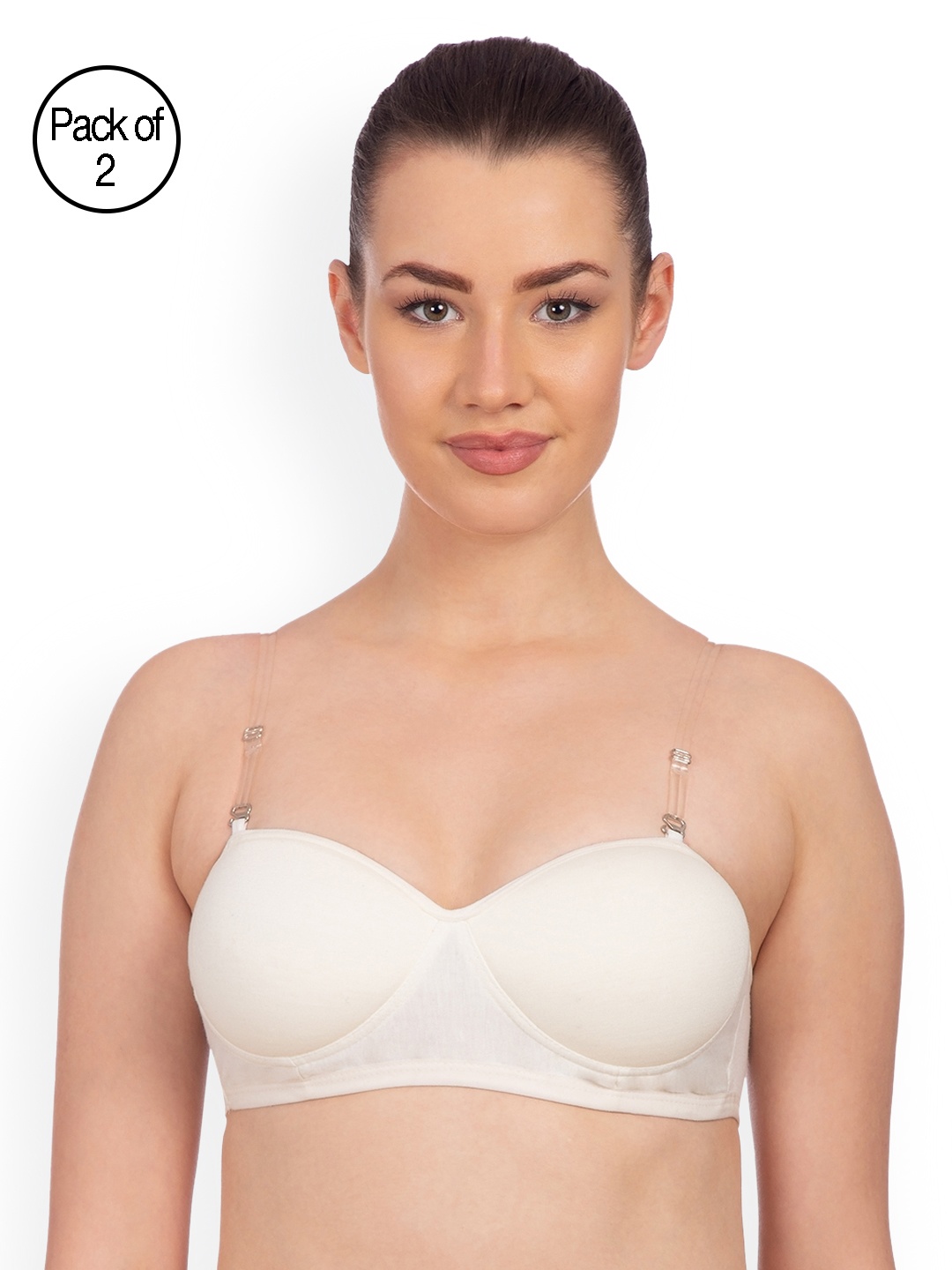

Komli Pack of 2 Non-Wired Heavily Padded Demi Bras K9412-2PC-OFFW, Off white