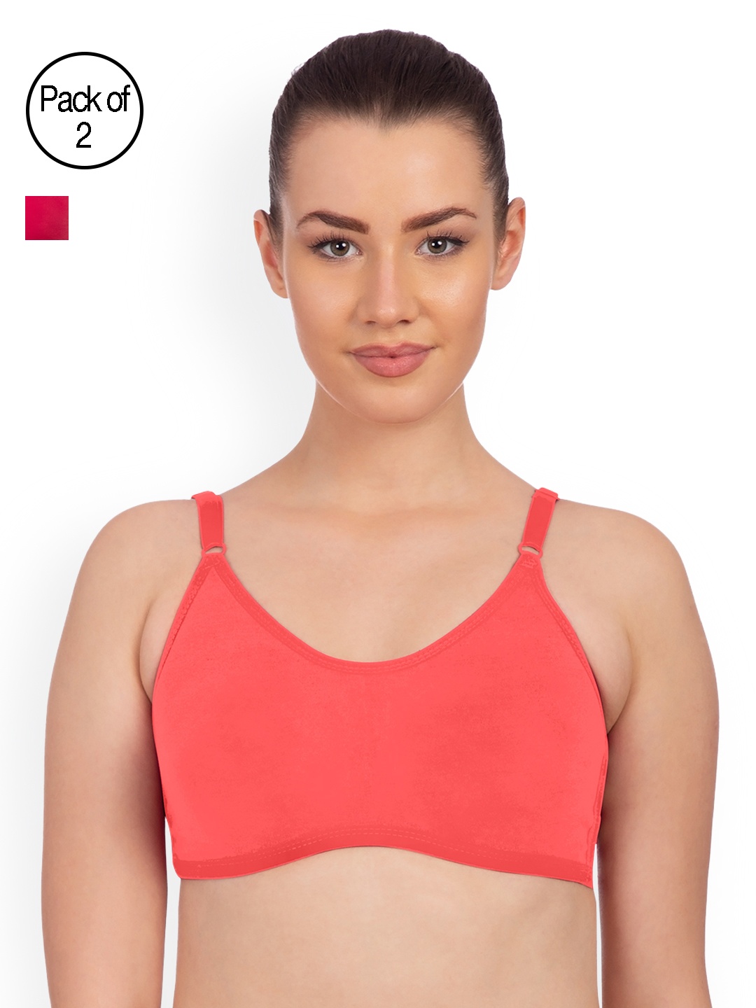 

KOMLI Pack of 2 Sports Bras K9117-2PC, Coral