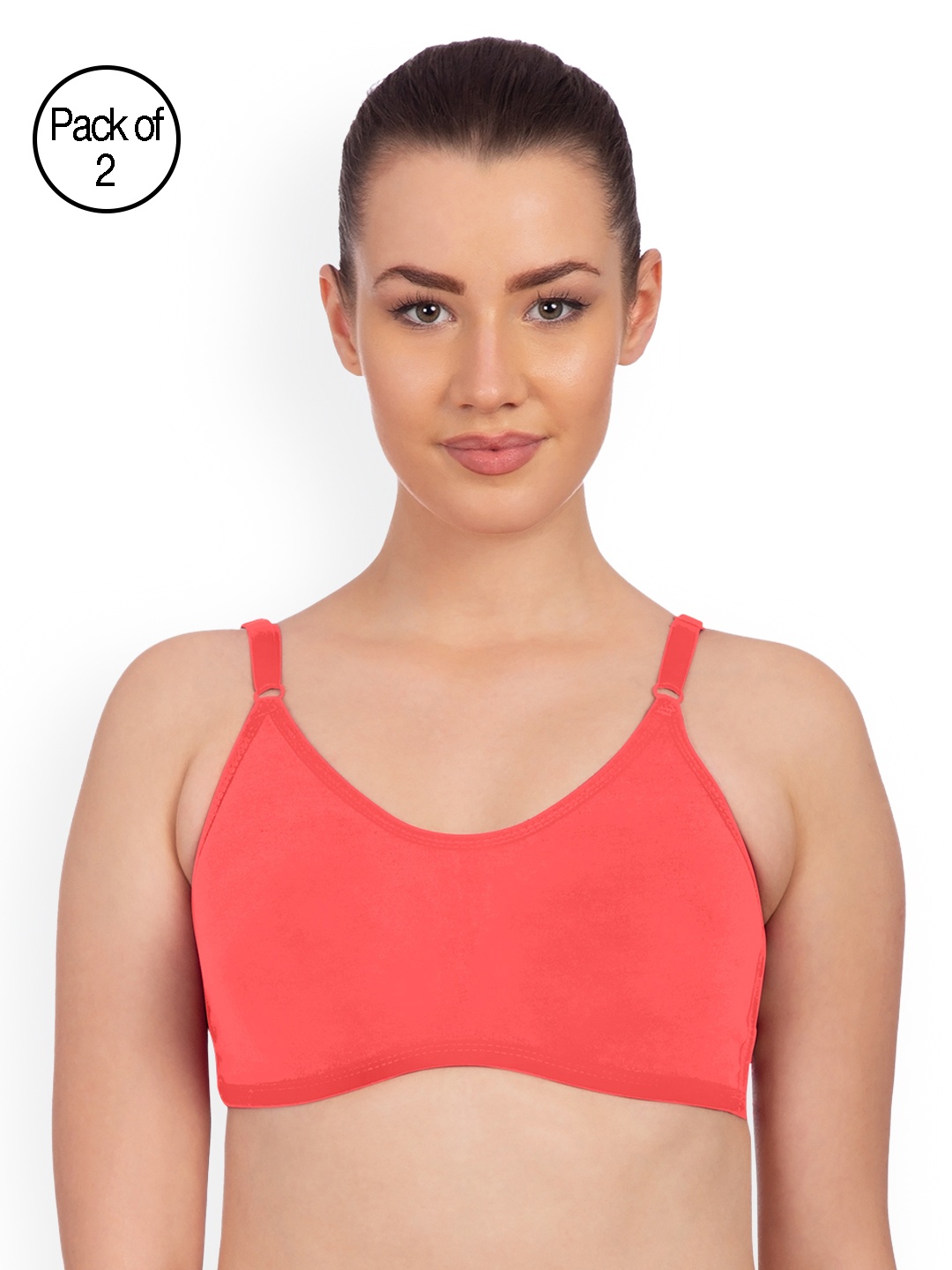 

KOMLI Pack of 2 Sports Bras K9117-2PC, Coral