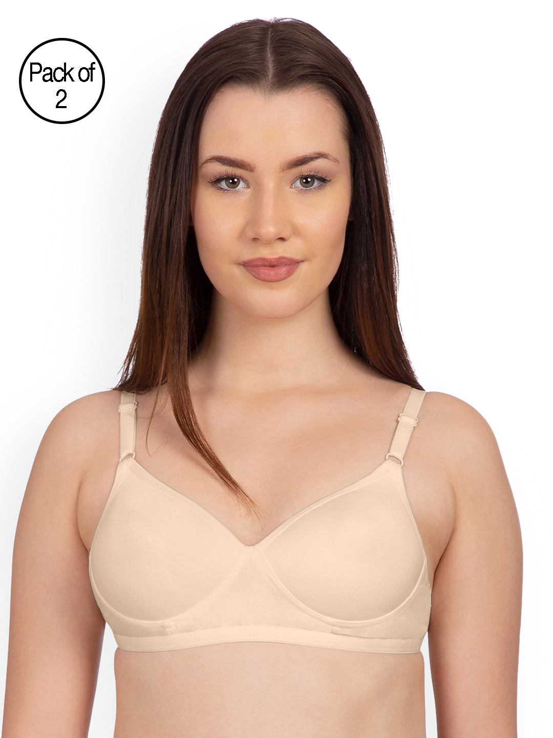 

Komli Pack of 2 Beige Non-Wired Heavily Padded T-shirt Bras K9513-2PC-SK