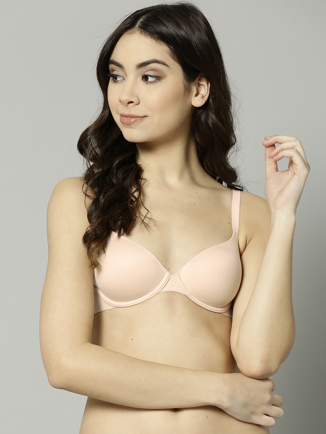 

Marks & Spencer Beige Solid Underwired Lightly Padded T-shirt Bra T332051
