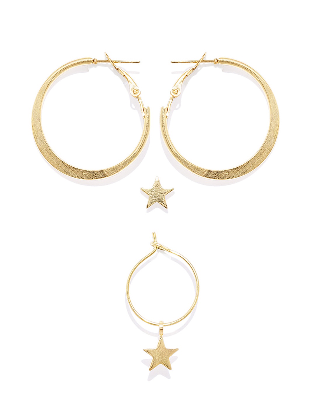

OOMPH Gold-Toned Star Shaped Drop Mismatch Earrings