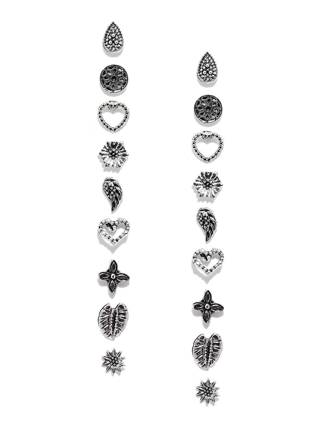 

OOMPH Set of 9 Silver-Plated Geometric Studs