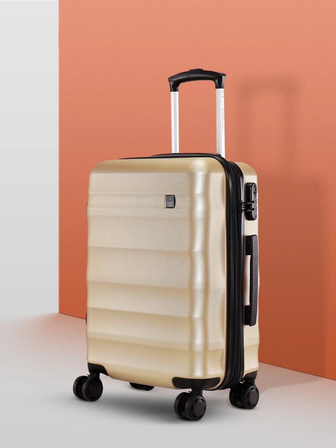 

Nasher Miles Rome Textured Hard-Sided Cabin Trolley Bag- 55 cm, Bronze