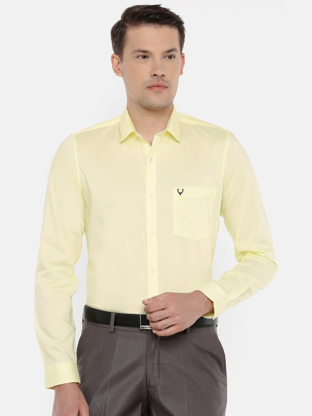 

Allen Solly Men Yellow Slim Fit Solid Formal Shirt