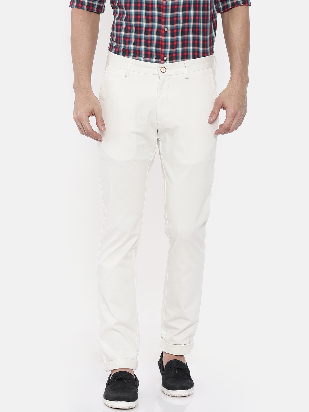 

Allen Solly Men White Smart Slim Fit Solid Chinos