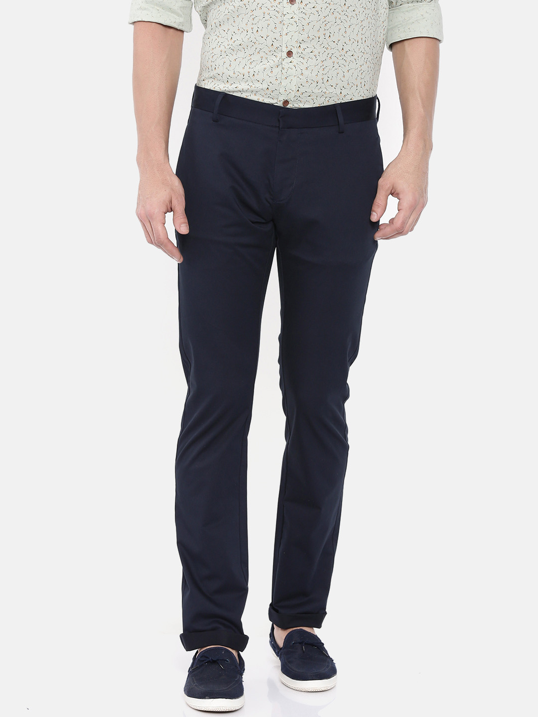 

Allen Solly Men Navy Blue Smart Slim Fit Solid Chinos