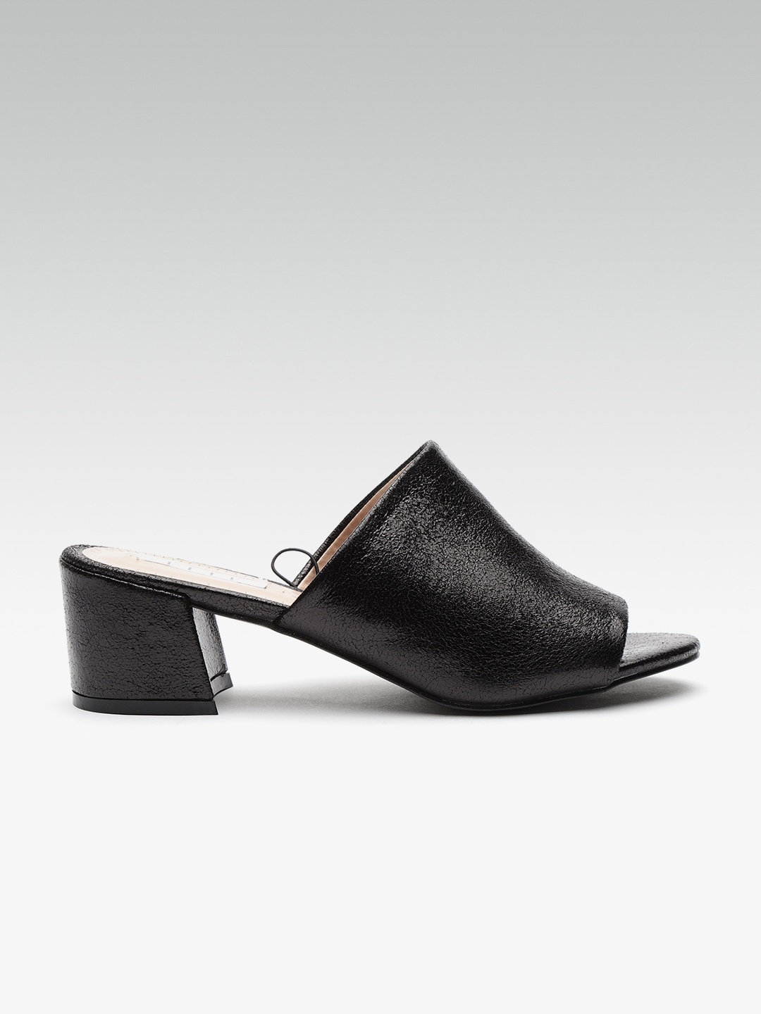 

ELLE Women Black Solid Heeled Mules