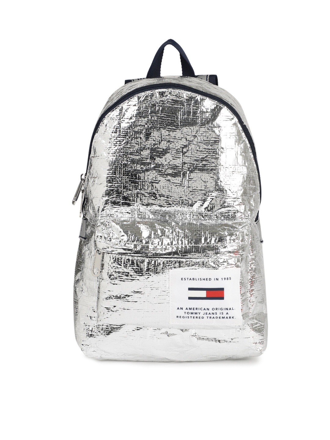 

Tommy Hilfiger Women Silver-Toned Solid Backpack