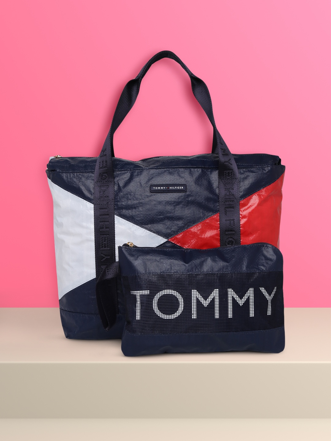 

Tommy Hilfiger Multicoloured Colourblocked Handheld Bag, Multi