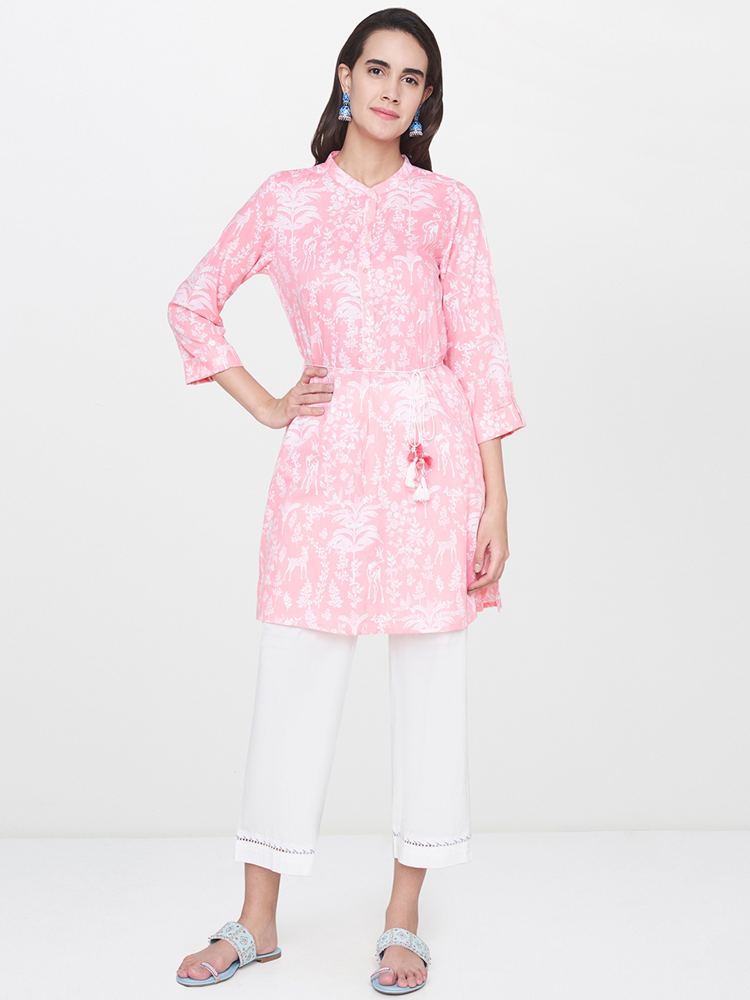 

Global Desi Pink Printed Tunic