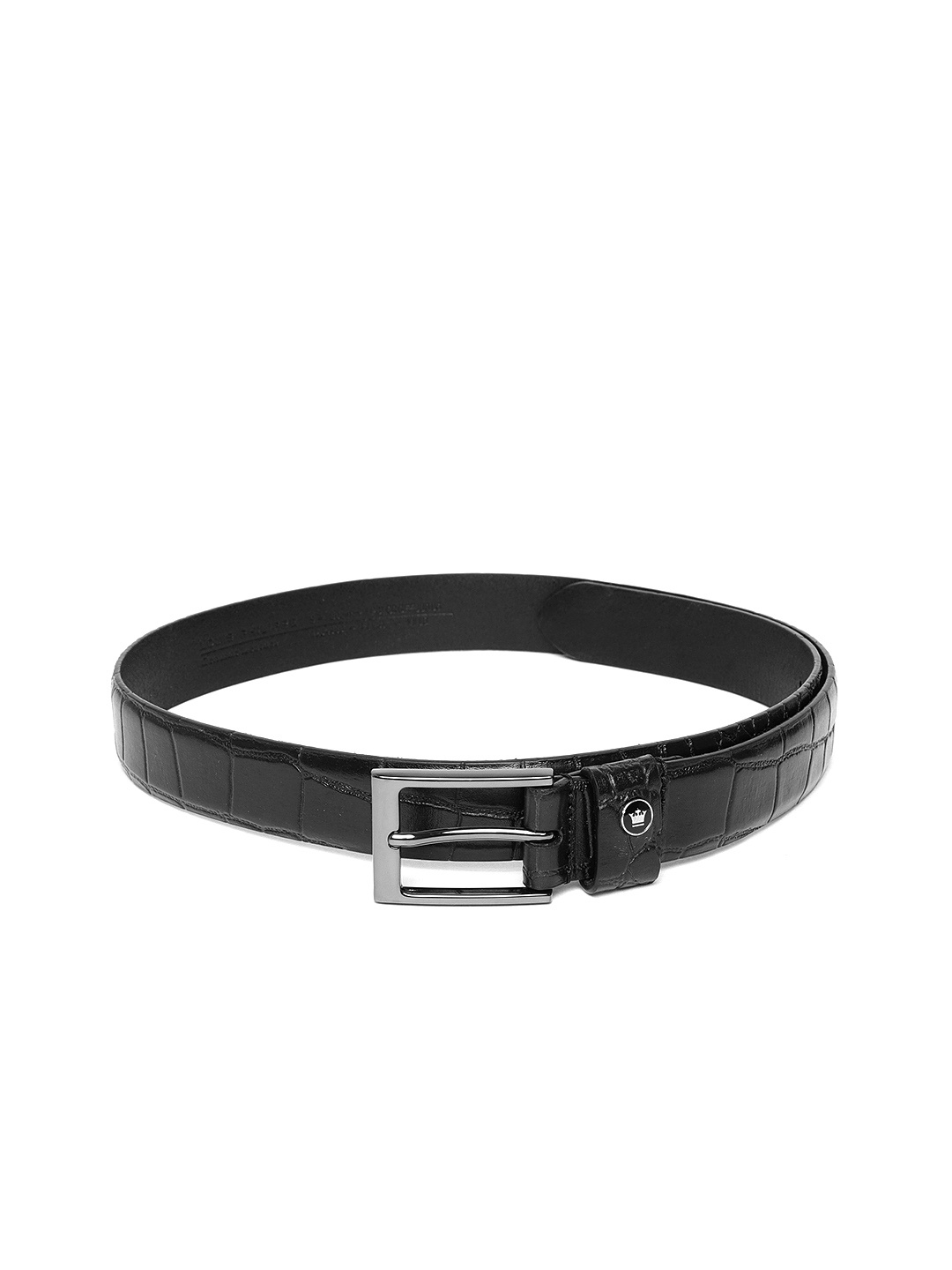 

Louis Philippe Men Black Leather Textured Belt