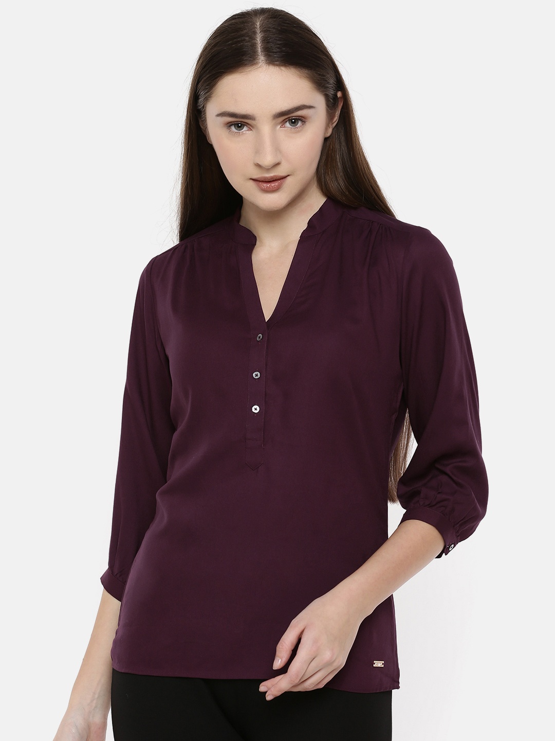 

Park Avenue Woman Women Burgundy Solid Top
