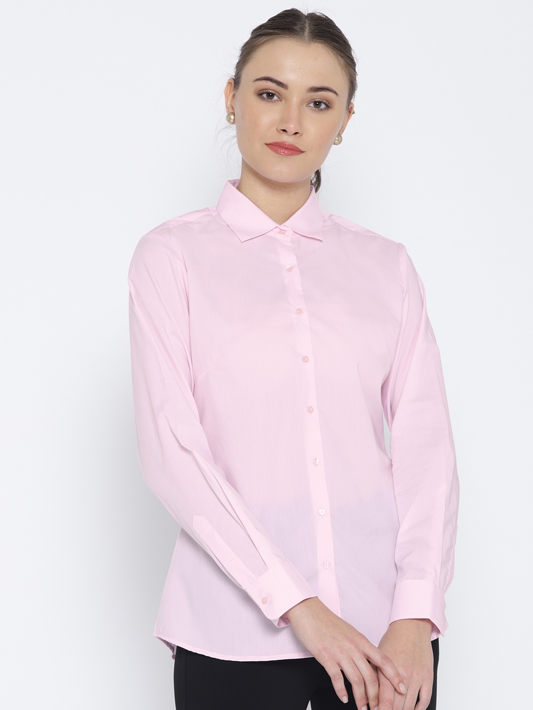 

Park Avenue Women Pink Regular Fit Solid Formal Shirt