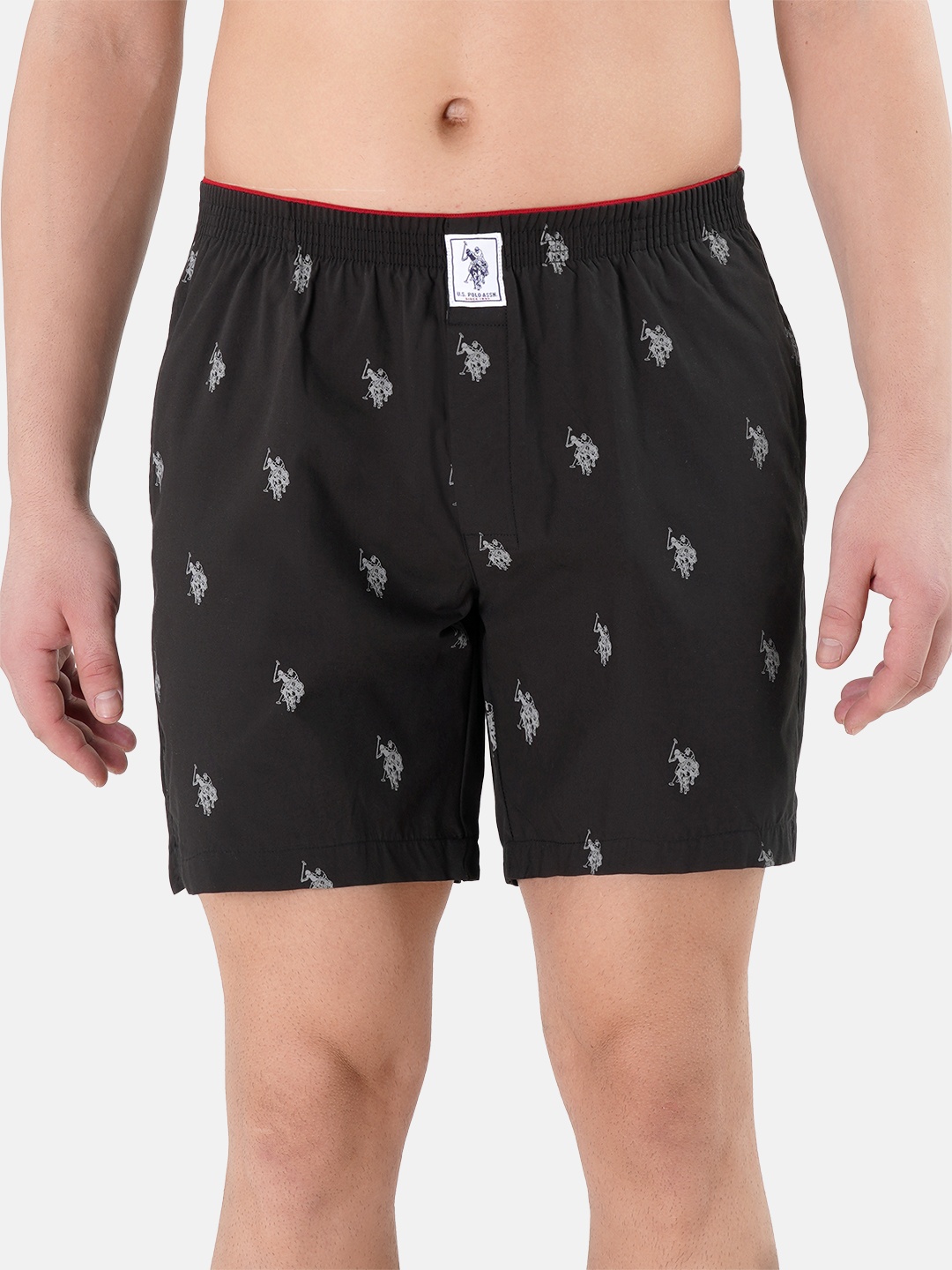 

U.S. Polo Assn. Black Printed Pure Cotton Boxers I021-002