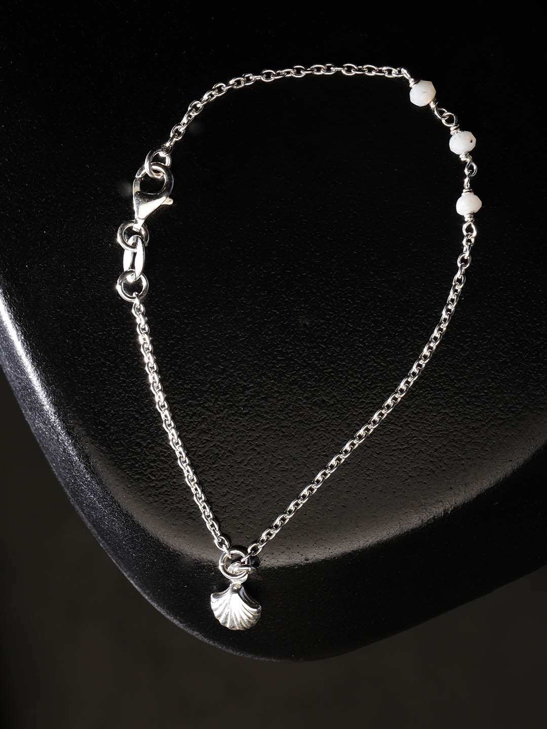 

Carlton London 925 Sterling Silver Beaded Charm Bracelet