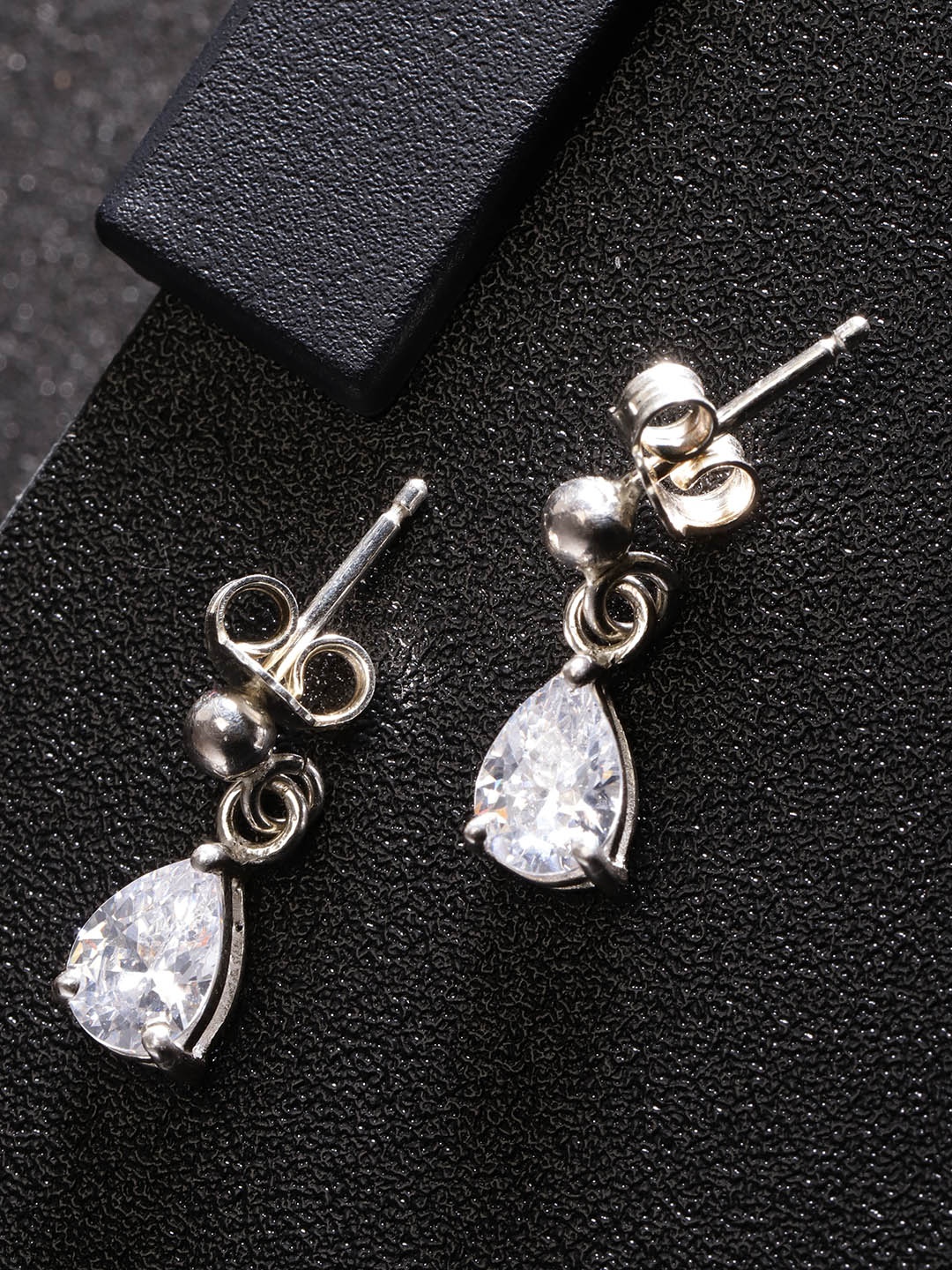 

Carlton London 925 Sterling Silver CZ-Studded Drop Earrings