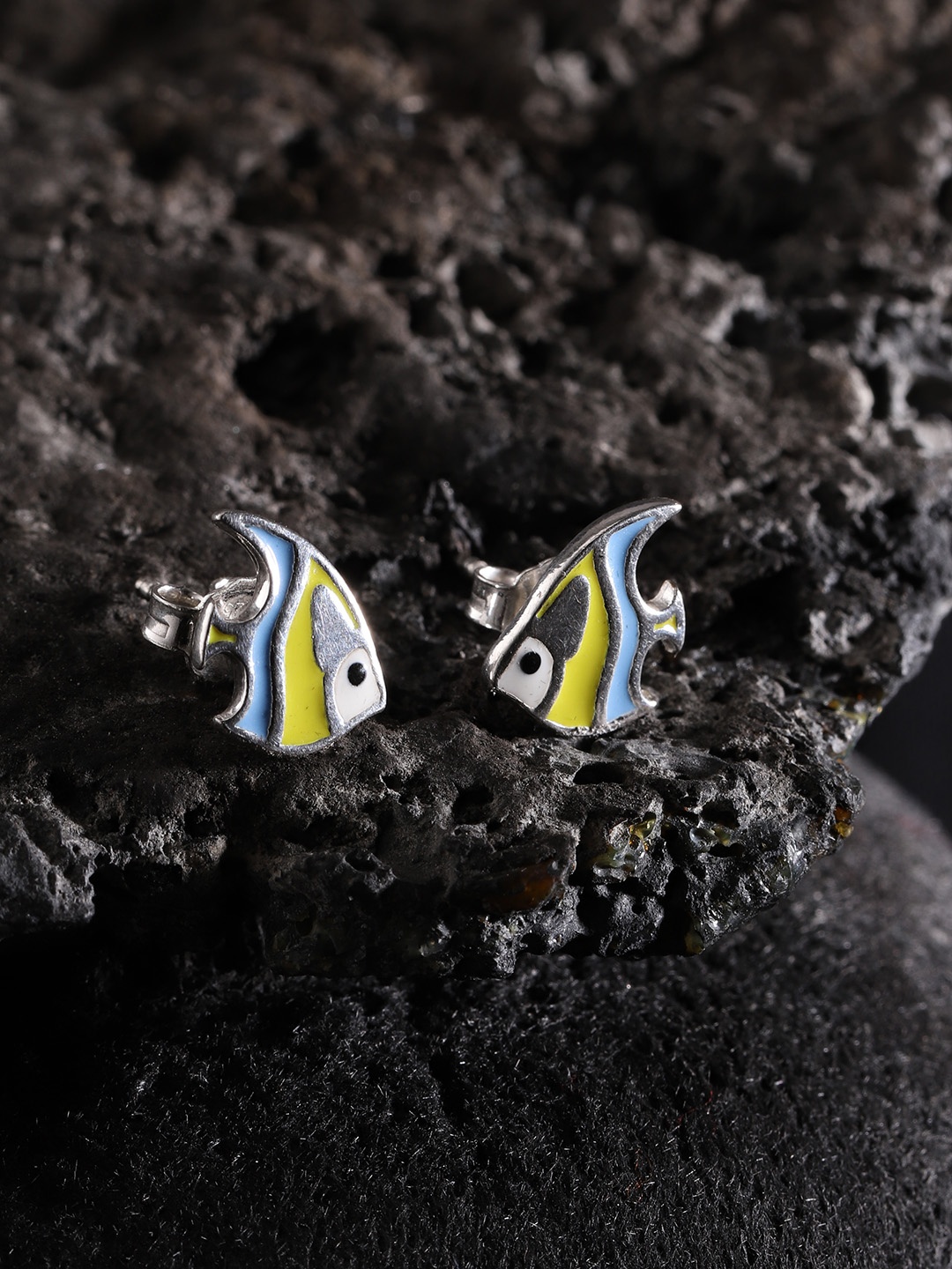 

Carlton London Blue & Yellow 925 Sterling Silver Quirky Studs