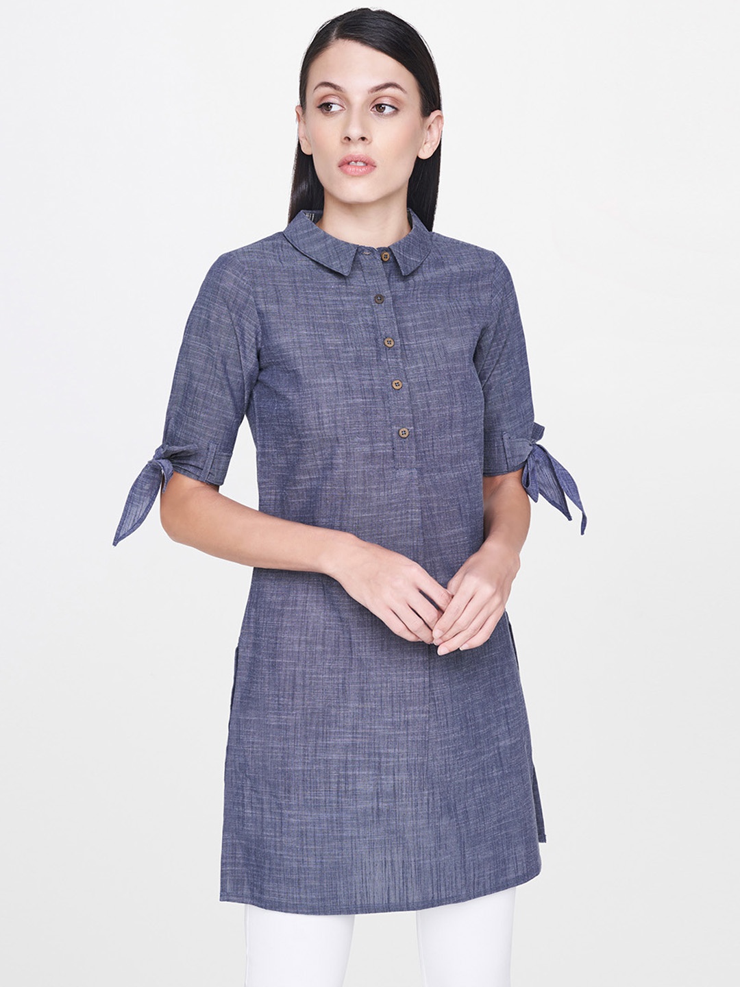 

AND Blue Solid Tunic
