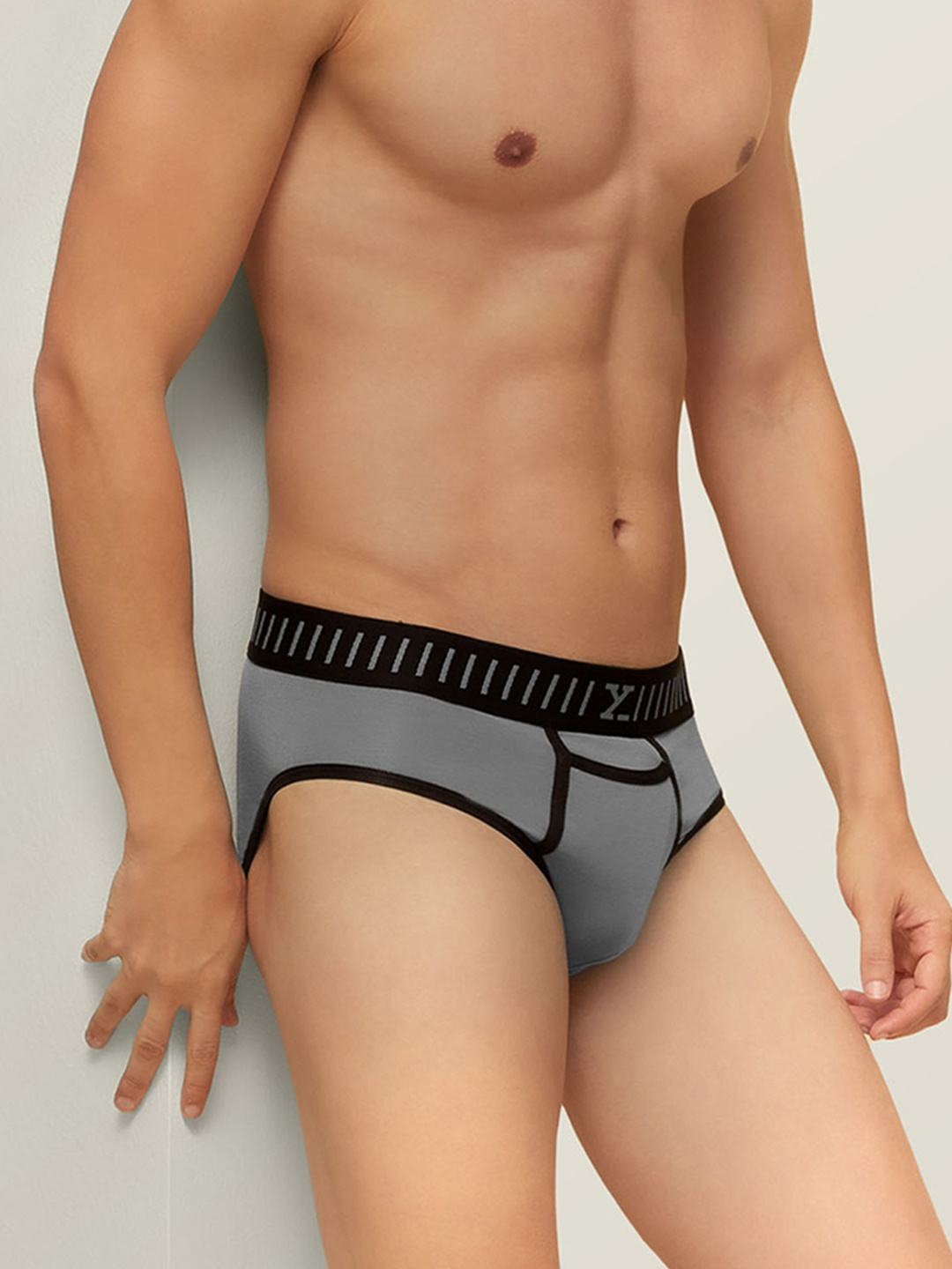 

XYXX Men IntelliSoft Antimicrobial Micro Modal Vibe Briefs XYBRF32S, Grey