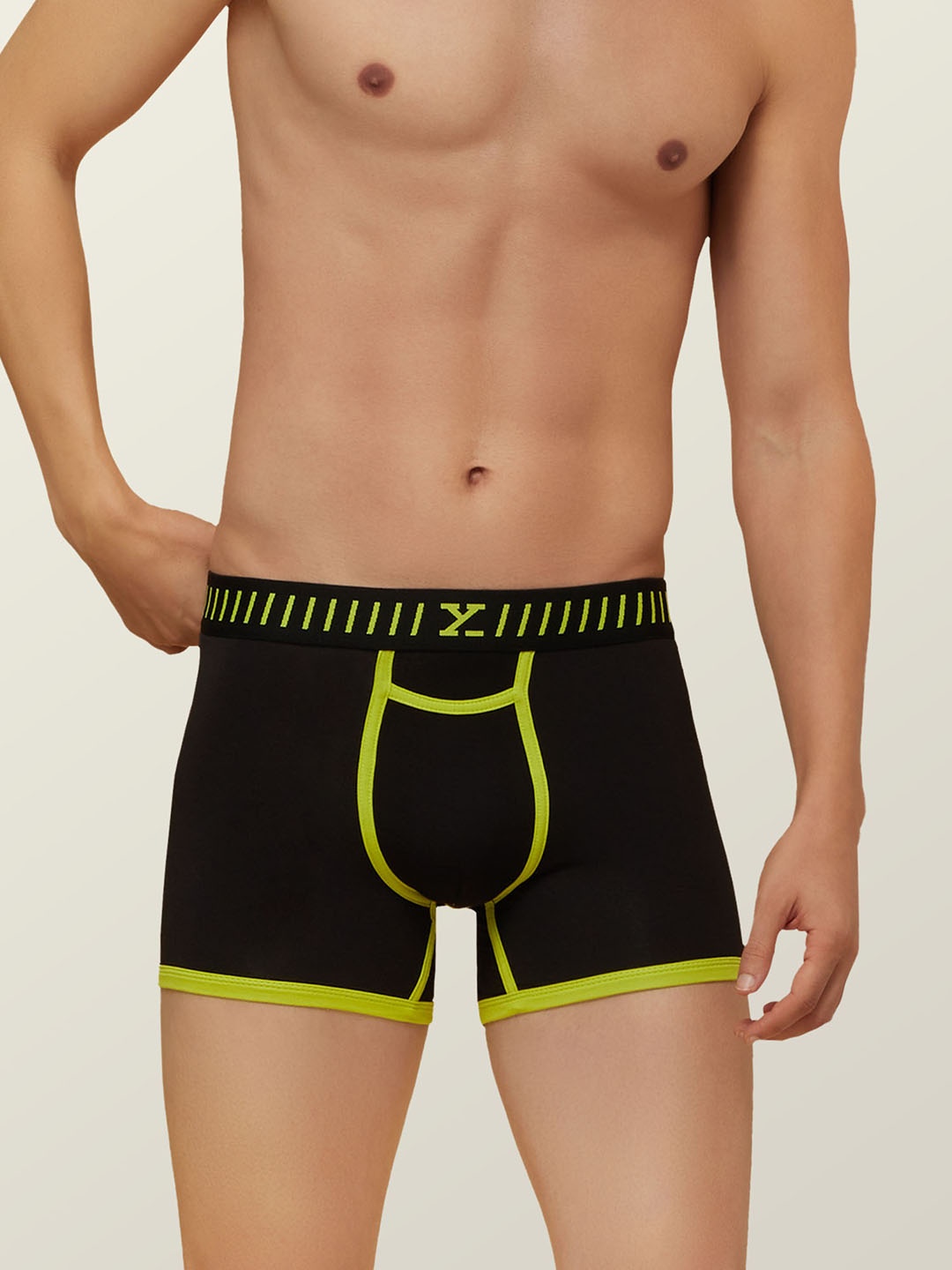 

XYXX Men IntelliSoft Antimicrobial Micro Modal Vibe Trunks XYTRNK34S, Black