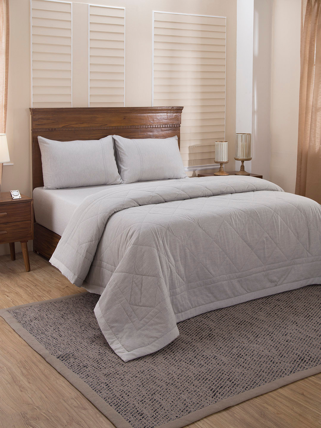 

MASPAR Grey Egyptian Cotton AC Room 120 GSM Double Bed Quilt