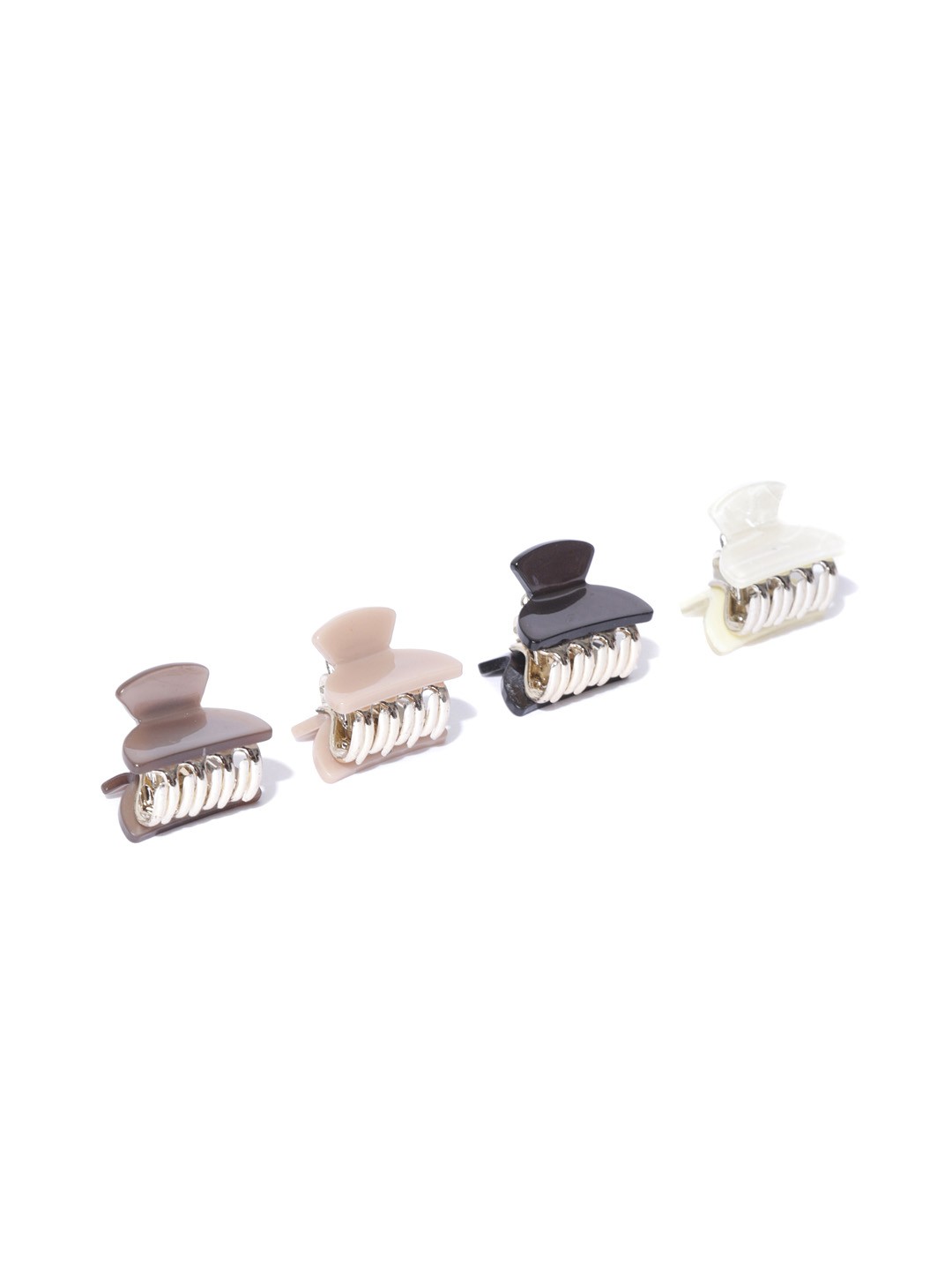 

Accessorize London Set of 4 Mini Neutrals Bulldogs Claw Clips, Black