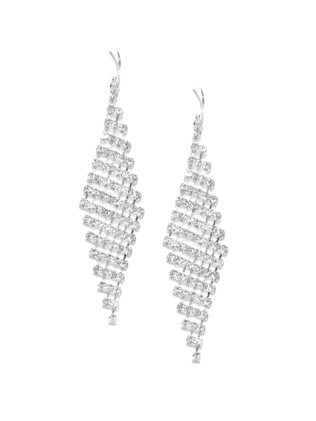 

Accessorize Silver-Toned Diamond Shaped Drop Earrings